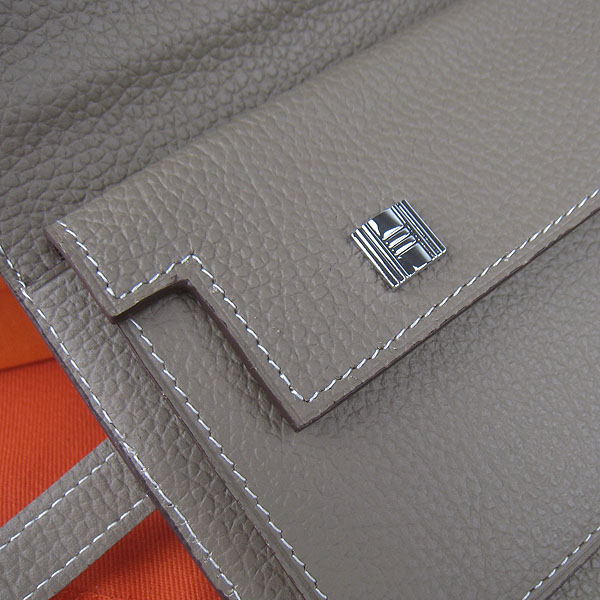 High Quality Hermes Kelly Long Clutch Bag Grey H009 Replica - Click Image to Close